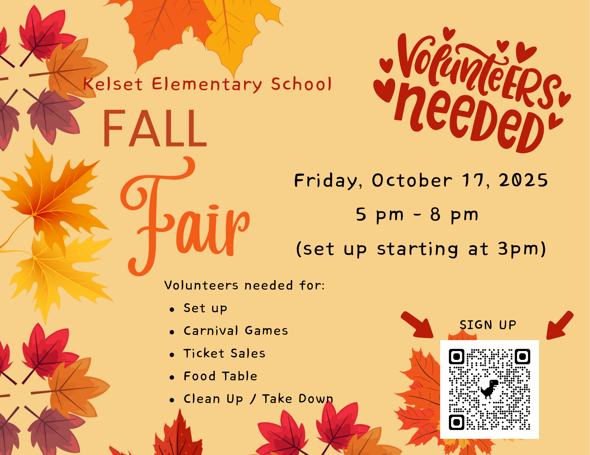 Kelset Fall Fair - Volunteers Needed - Friday, Oct 17th