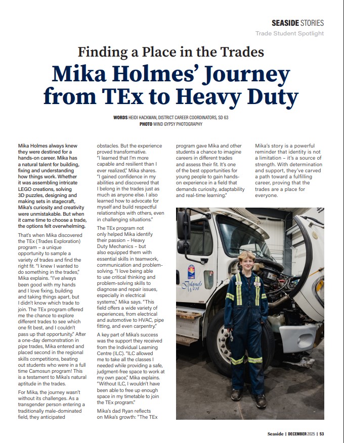 Trade Student Spotlight: Mika Holmes
