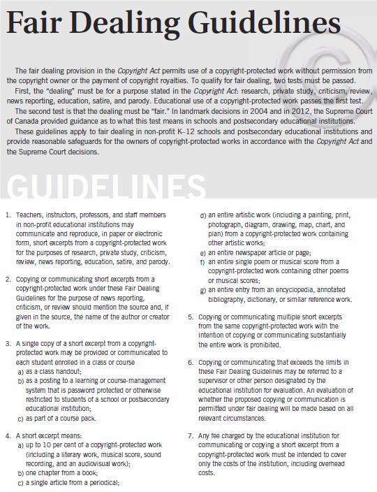 Fair Dealing Guidelines Text Image