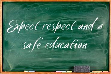 Chalkboard message - expect respect and a safe education