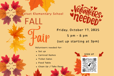 Kelset Fall Fair - Volunteers Needed - Friday, Oct 17th