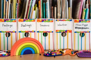 Rainbow with school booklets