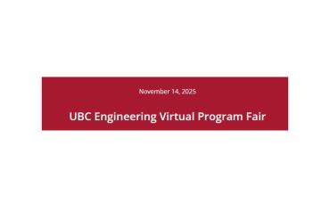 UBC Engineering Virtual Program Fair - November, 14 2025