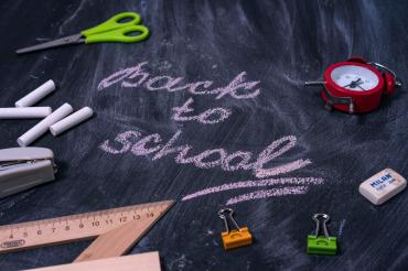 Back to School written on chalkboard