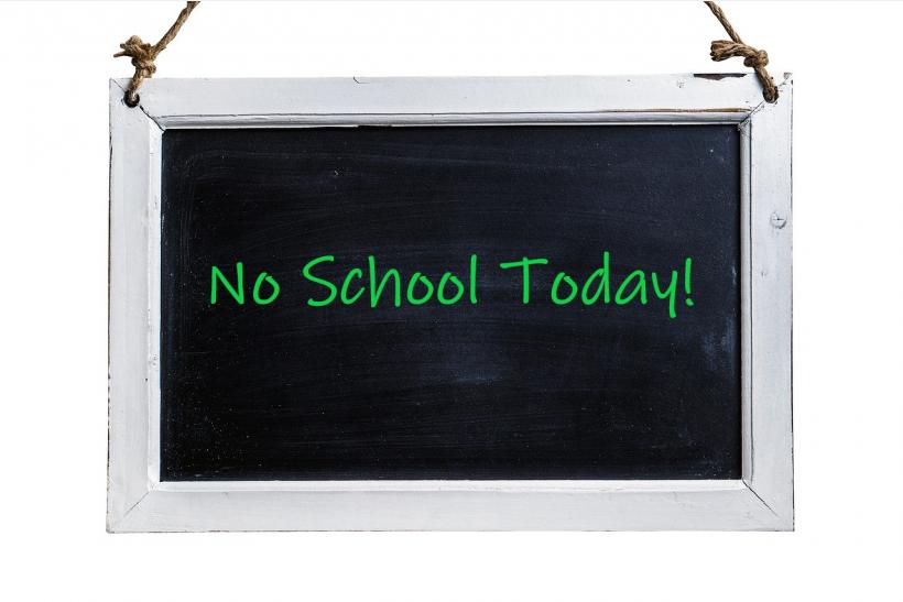 No School Today written on chalkboard